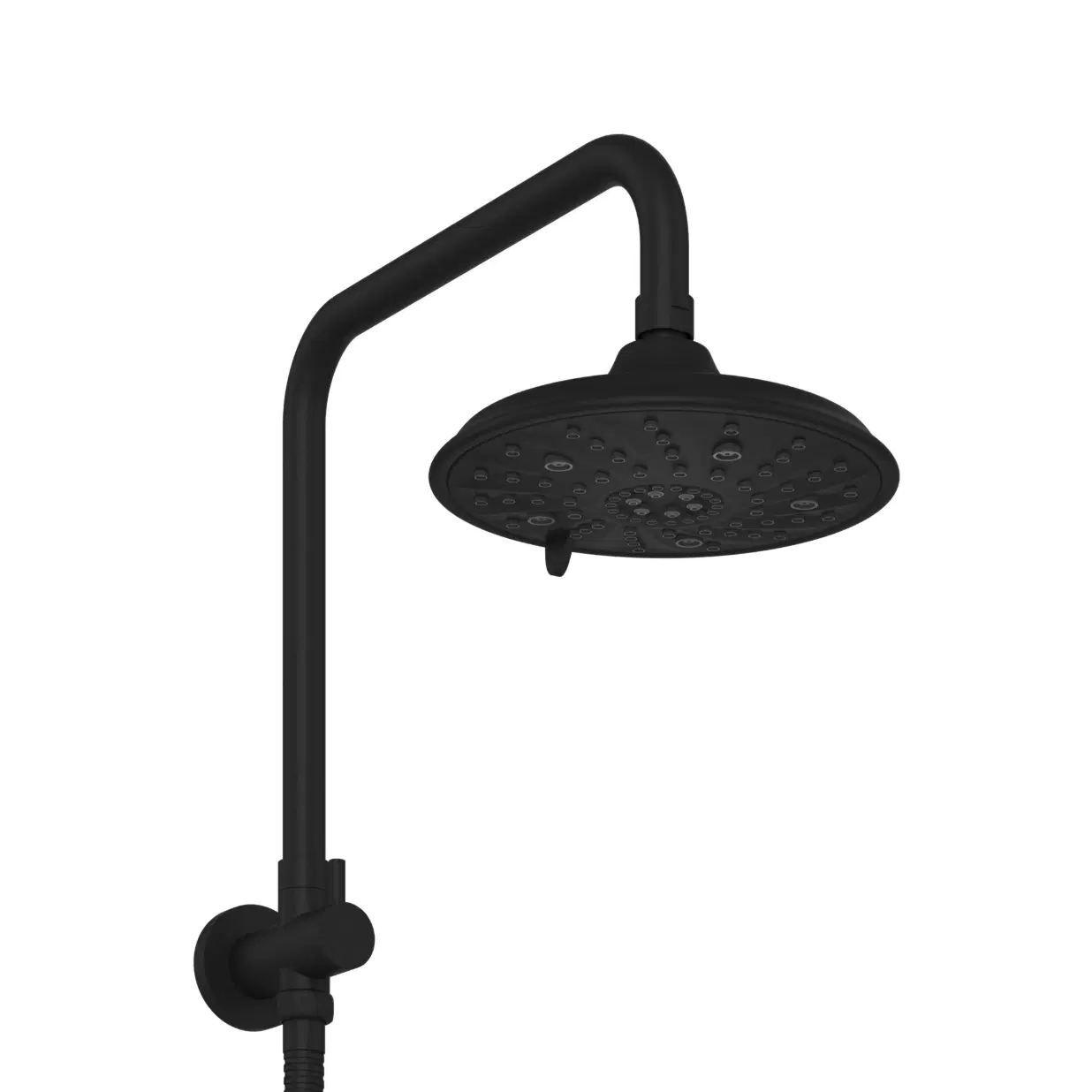 Laguna 8-in Multi-function Showerhead Shower System with Pivoting Shower Arm and Multi-function Handshower Matte Black