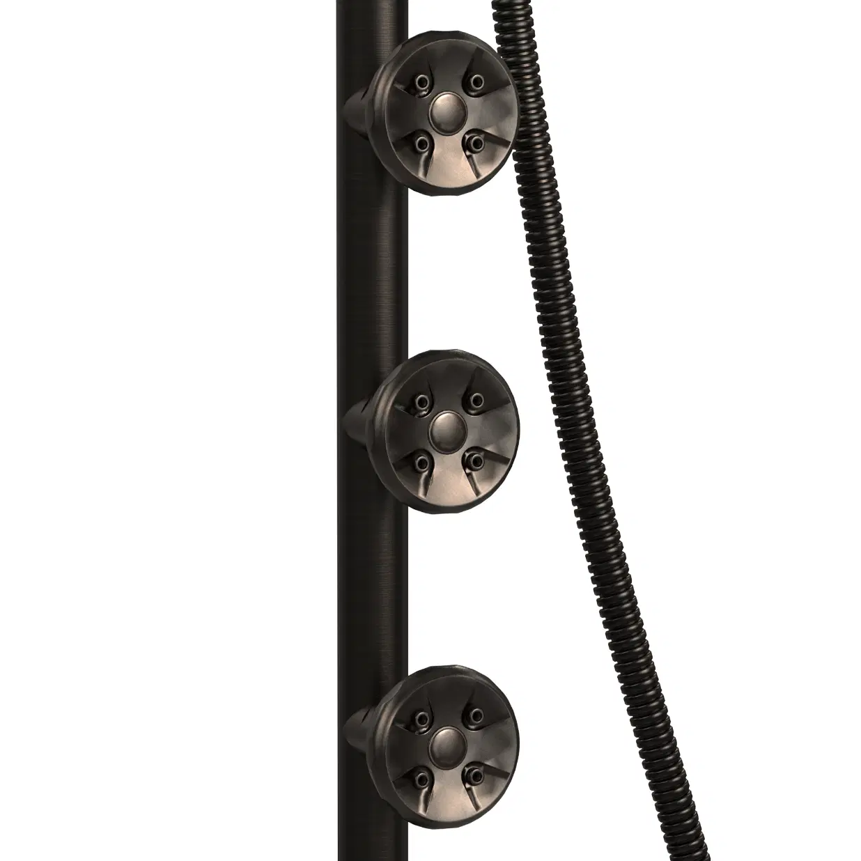 Lanai 8-in Rain Showerhead Shower System with 3-Body Jets Pivoting Shower Arm and Multi-function Handshower Oil Rubbed Bronze