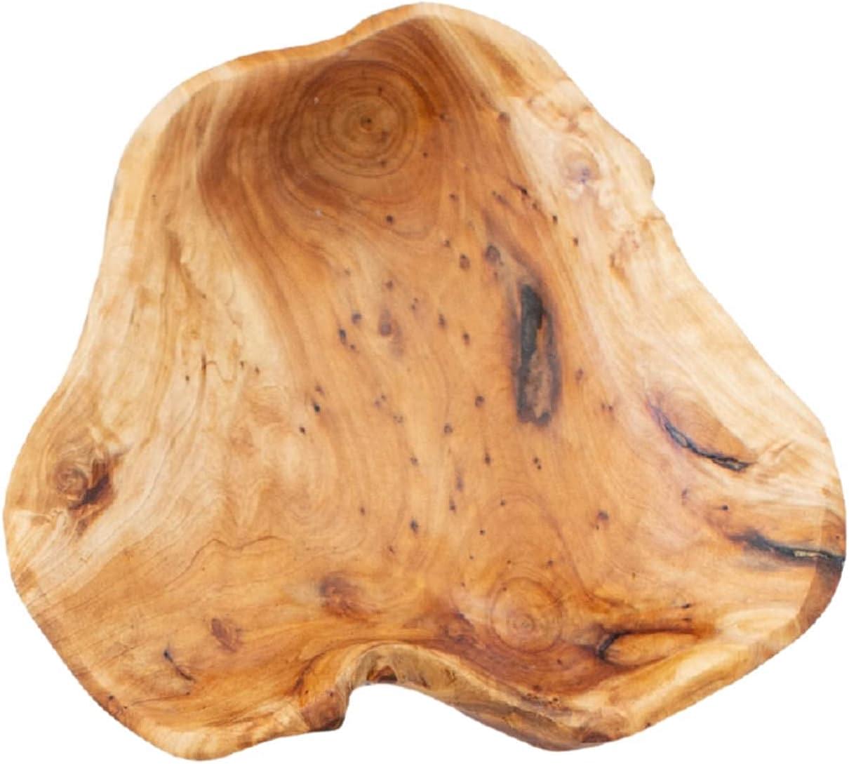 Large Decorative Wooden Bowl - Handmade Rustic Fruit Bowl for Kitchen Decor - Salad Snack Food Bowl - Natural Fir Root Wooden Bowl - Set of 1 Size 12”-14”