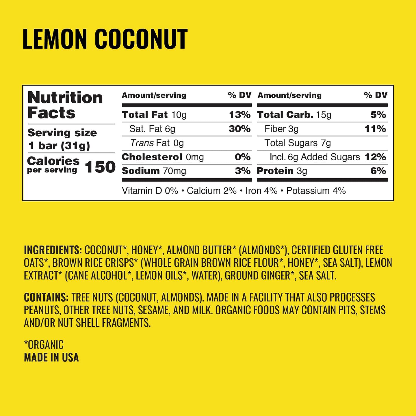 Lemon Coconut Kids Bars