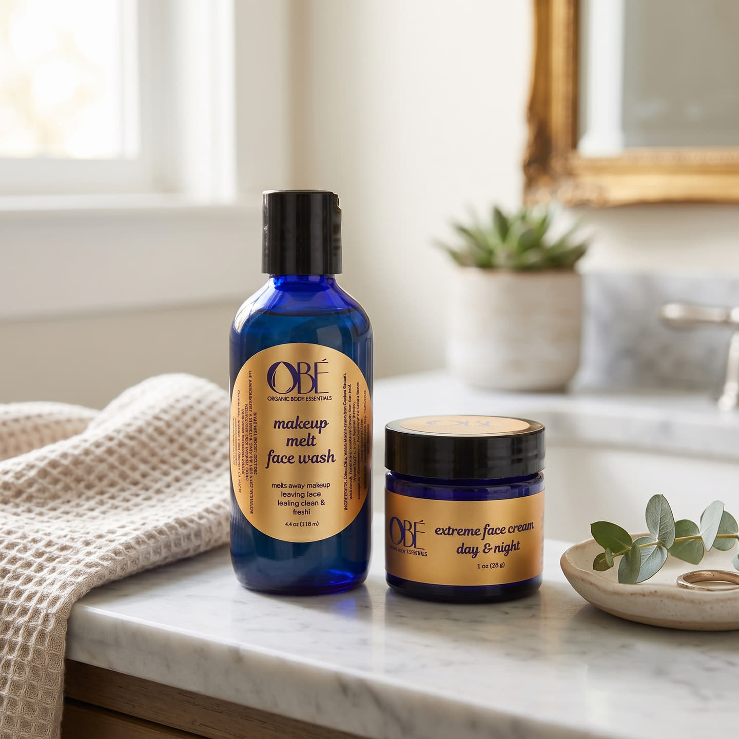 Organic Face Wash Makeup Remover + Organic Face Cream 