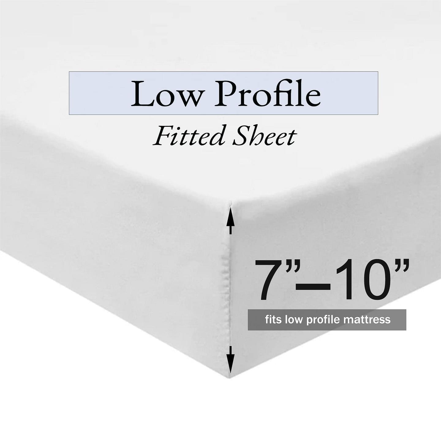 Low Profile (7-10 inches ) 100% Cotton Sateen Sheet Set - Made in USA