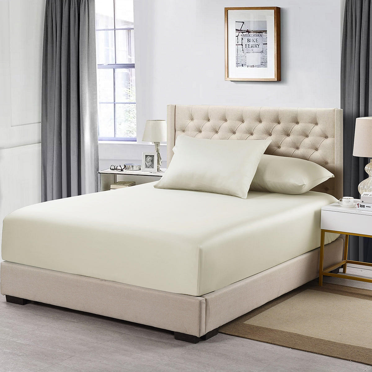 Low Profile Fitted Sheet (7-10 Inches) Made in USA Luxurious 500 Cotton Sateen