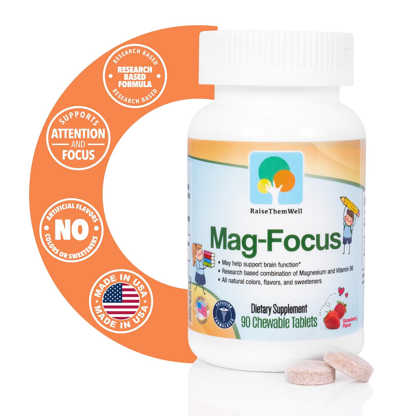 Mag-Focus Kids Chewable Vitamins for Focus and Attention