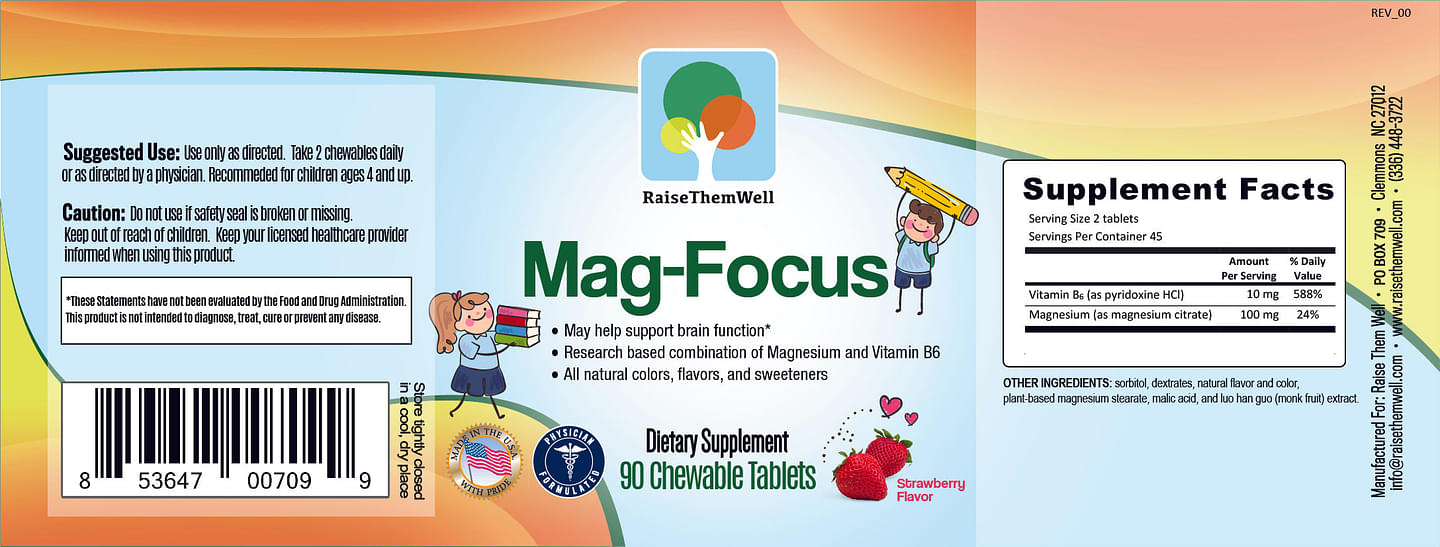 Mag-Focus Kids Chewable Vitamins for Focus and Attention
