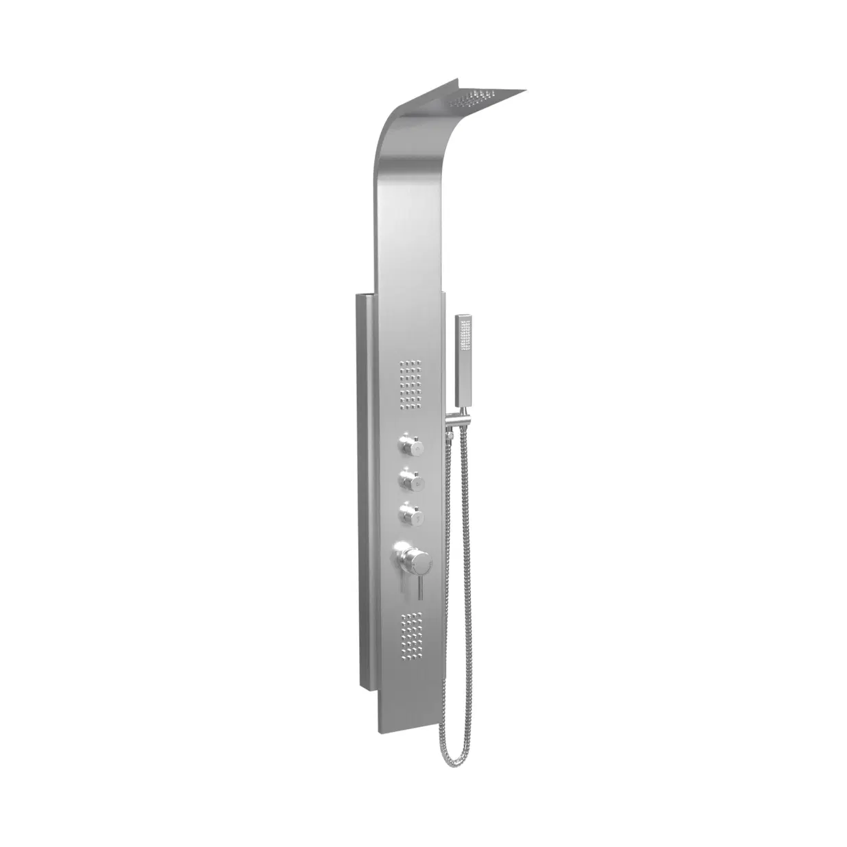 Malibu 7-in Rain Showerhead ShowerSpa with 2-Oversized Body Jets and Handshower Brushed Stainless Steel