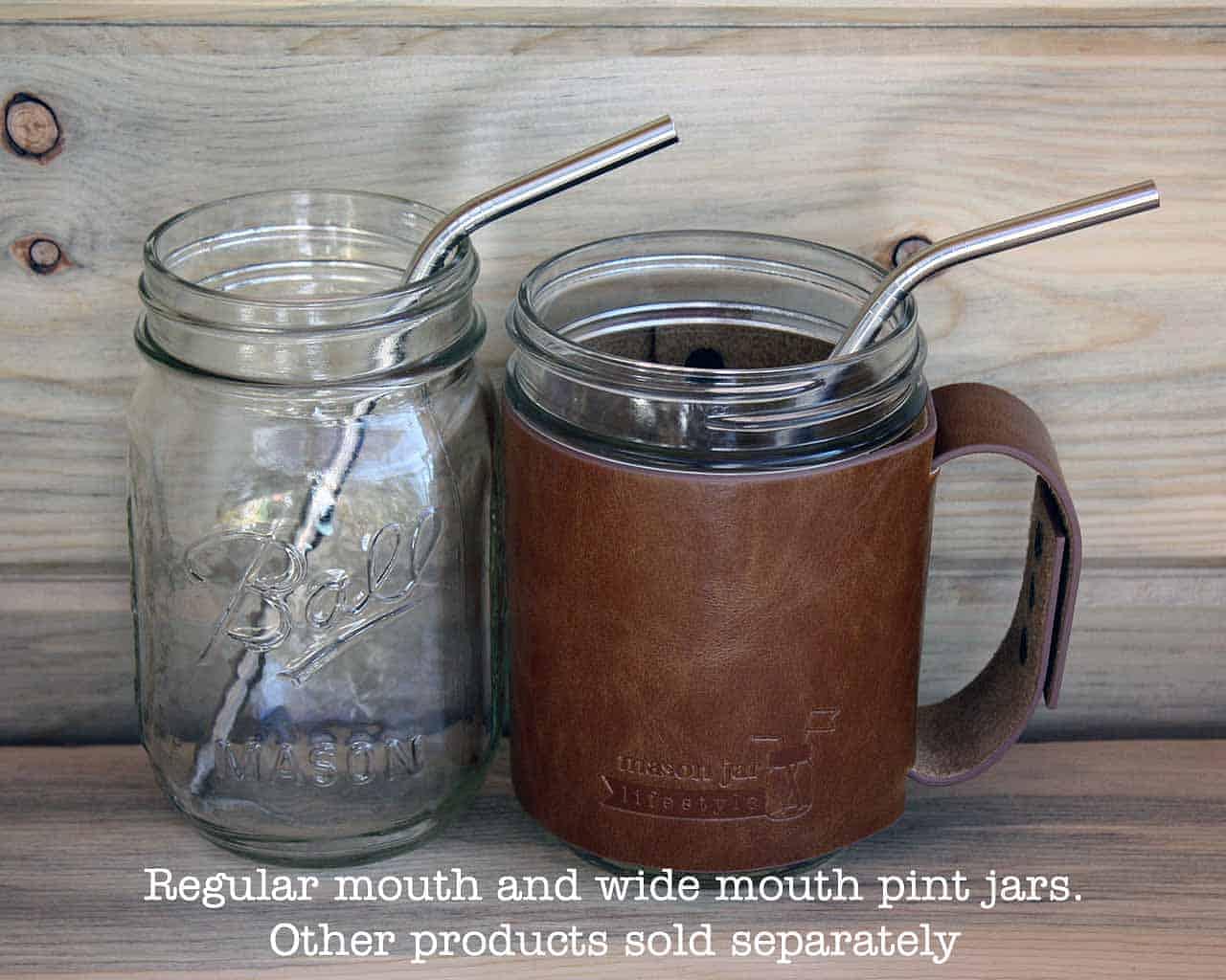 Medium Thin Bent Stainless Steel Straw for Pint Mason Jars
