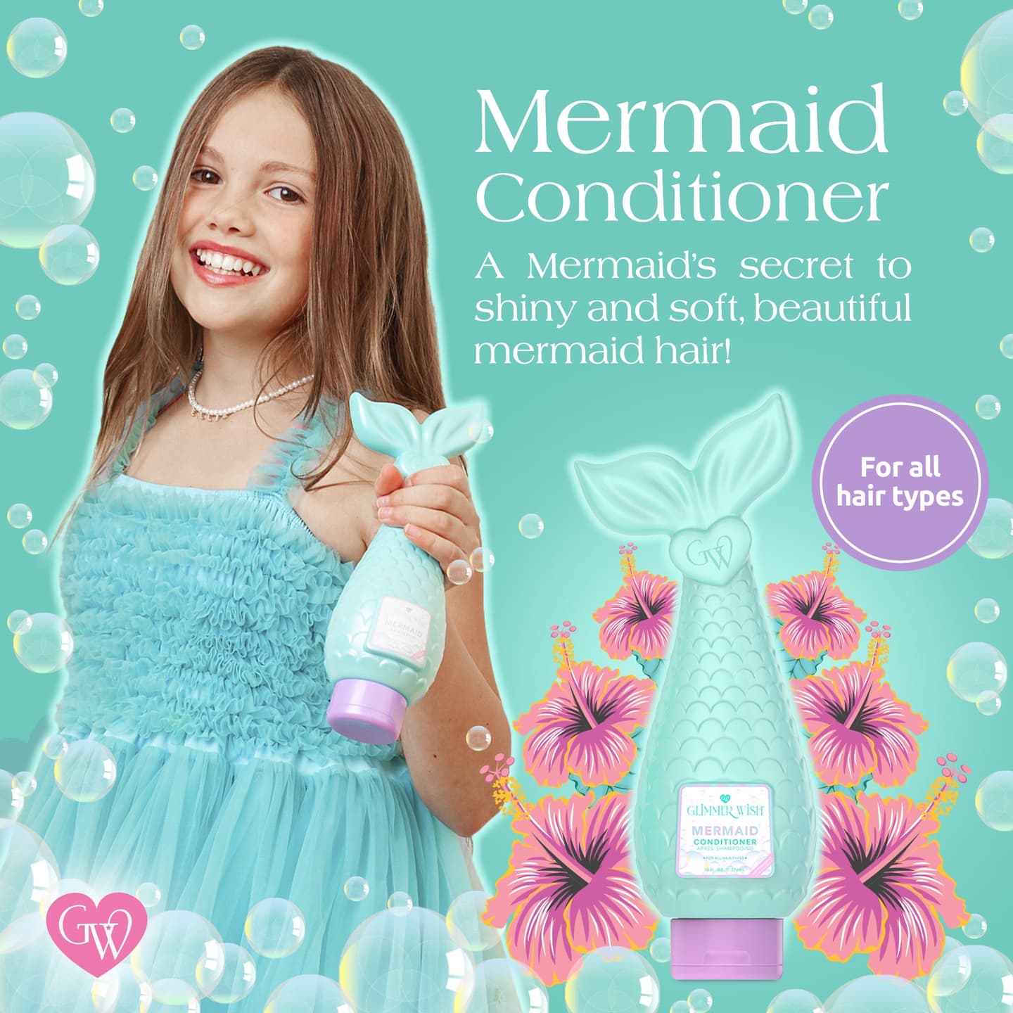 Mermaid Conditioner — Fragrance Free & Dye Free - Hydrating Conditioner with Coconut Oil and Botanical Extracts for Smooth Hair
