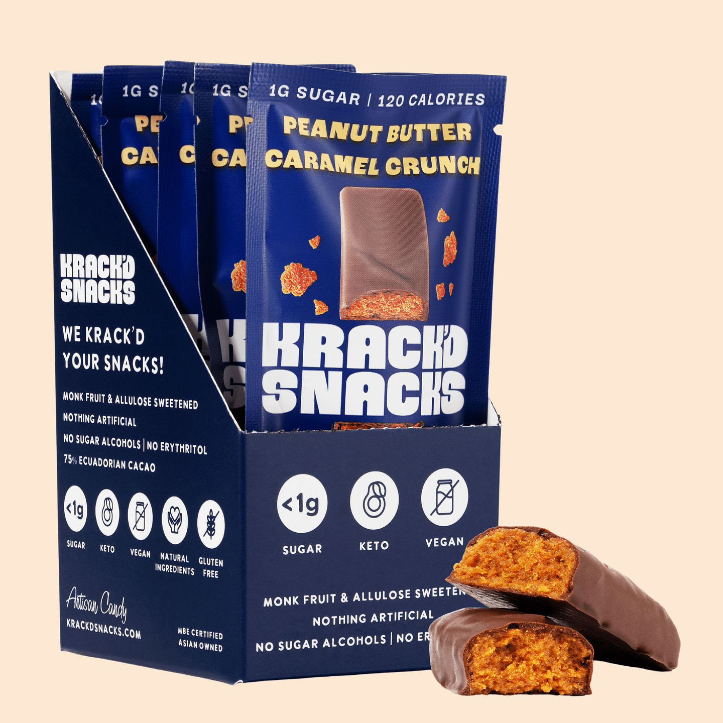 Milk Chocolate Peanut Butter Caramel Crunch (Keto | Vegan)