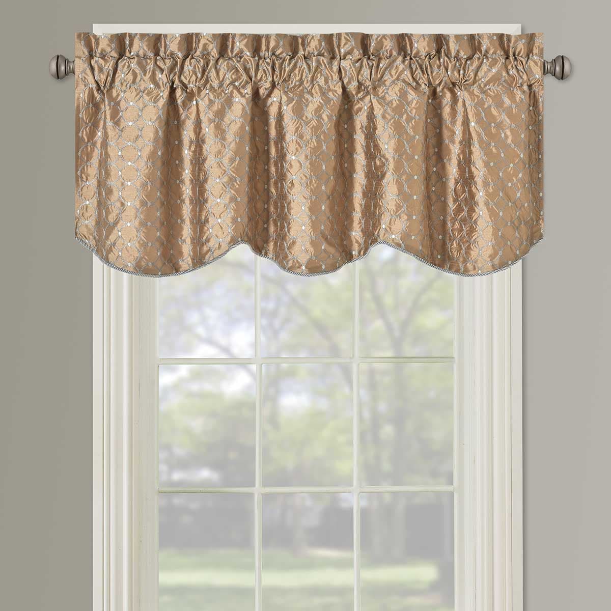 Mirabel Lined Embroidered Valance 52"Wx17"L (Single)