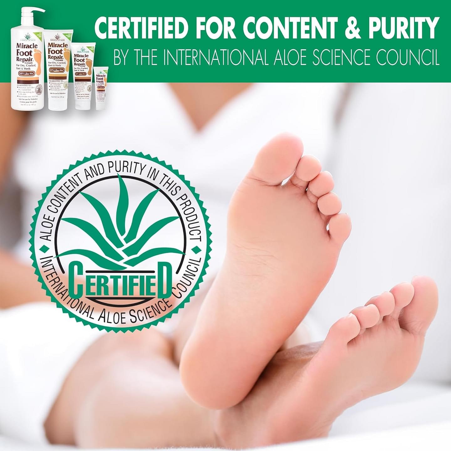 Miracle Foot Repair Cream (32 oz) Repairs Dry Cracked Heels and Feet, 60% Pure UltraAloe Moisturizes, Softens, and Repairs 32 Ounce (Pack of 1)