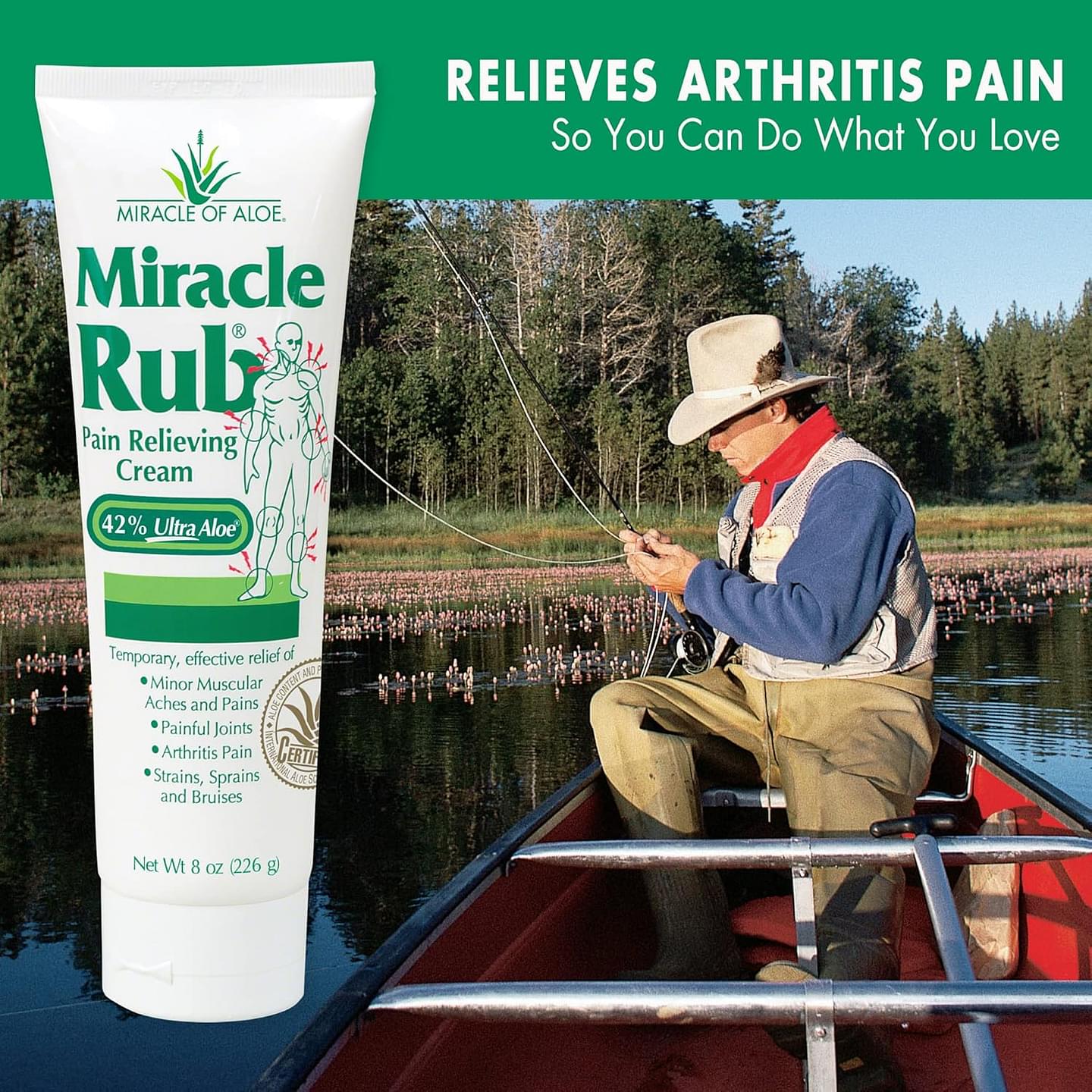 Miracle of Aloe Miracle Rub Pain Relieving Cream 8 oz, Fast & Effective Relief for Arthritis, Muscle, and Joint Pain - Maximum Strength UltraAloe Formula, Topical Analgesic (2-Pack) 8 Ounce (Pack of 2) Pack of 2