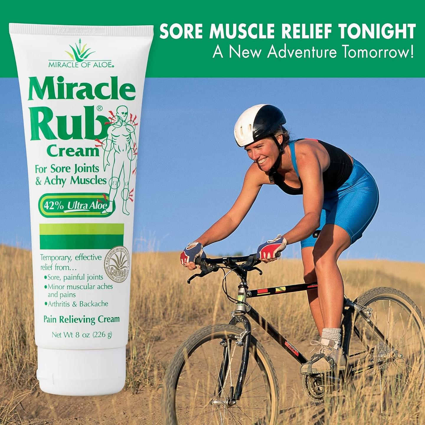 Miracle of Aloe Miracle Rub Pain Relieving Cream 8 oz, Fast & Effective Relief for Arthritis, Muscle, and Joint Pain - Maximum Strength UltraAloe Formula, Topical Analgesic 8 Ounce (Pack of 1) Pack of 1