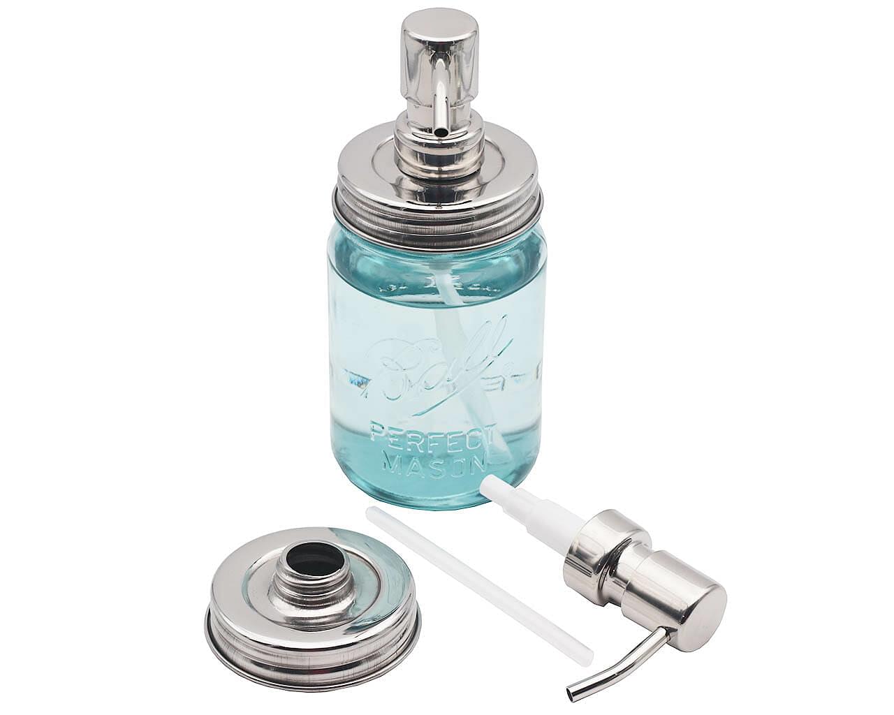 Mirror / Chrome Soap Pump Dispensers for Mason Jars