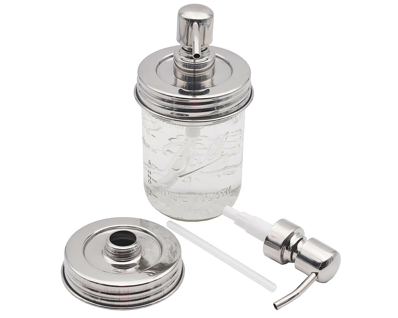 Mirror / Chrome Soap Pump Dispensers for Mason Jars