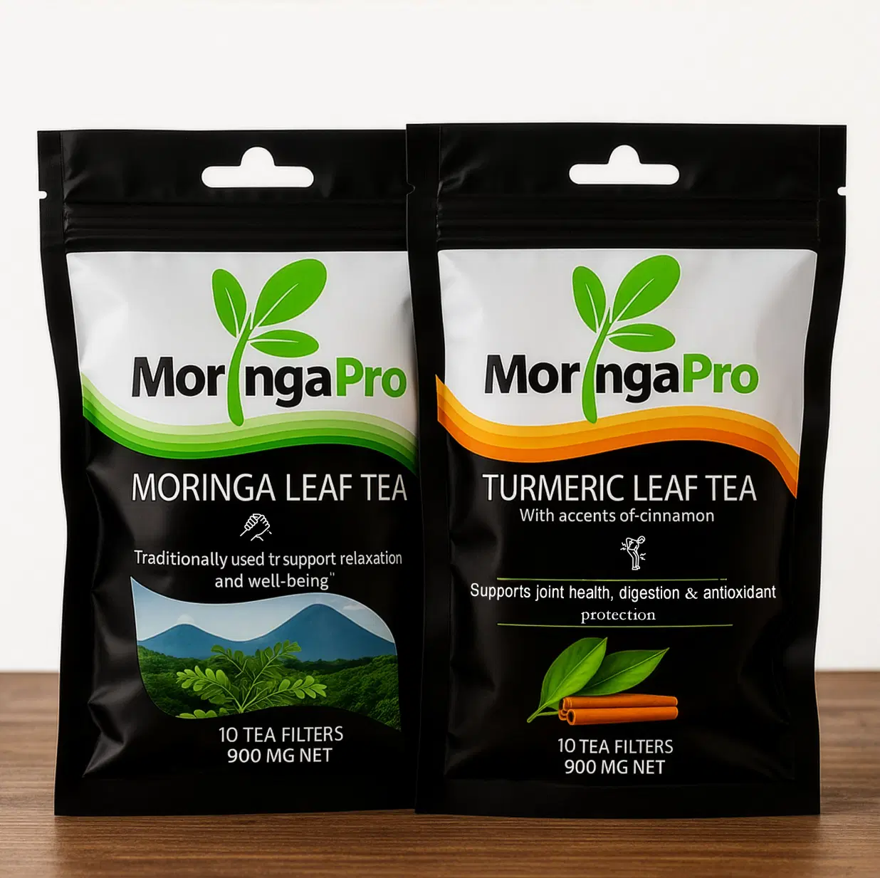 Turmeric tea + Moringa tea (2 packs)