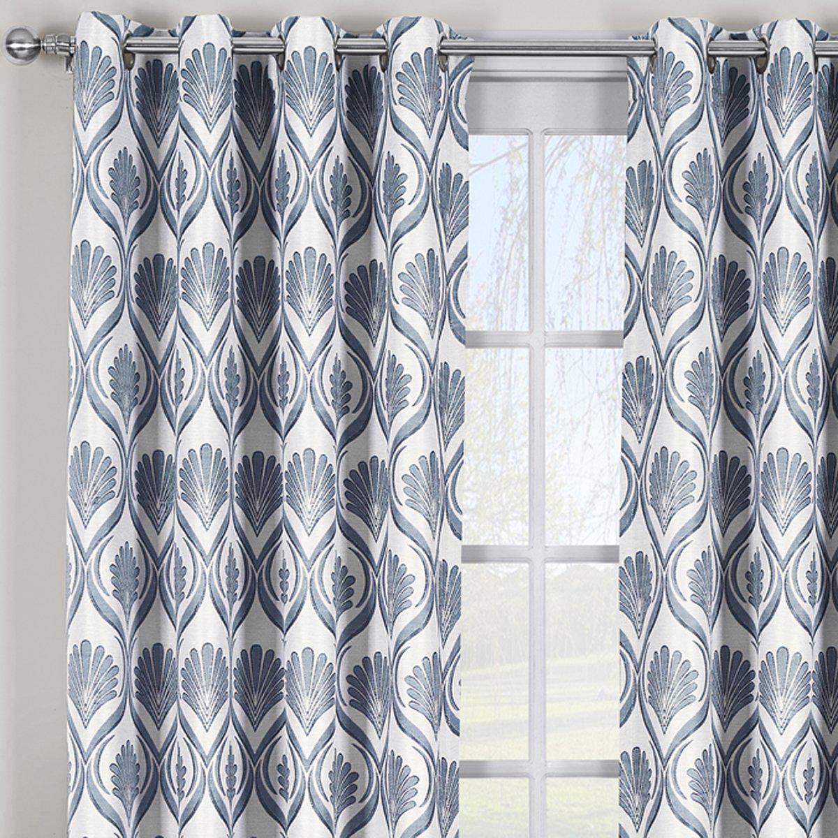 Modern Jacqueline Jacquard Drapes Grommet Top (Set of 2 Panels)
