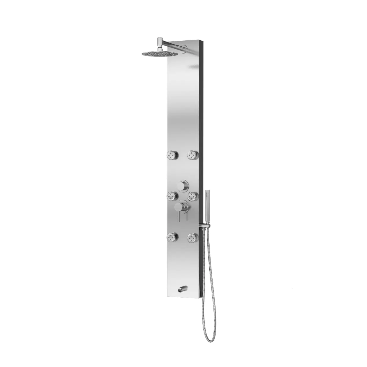 Monterey 8-in Rain Showerhead ShowerSpa with 6-Body Jets Handshower and Tub Spout Brushed Stainless Steel