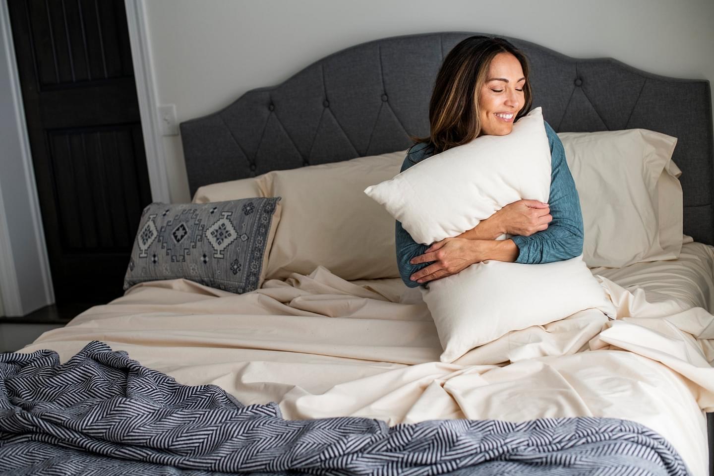 Natural Cotton Pillow With Wool Filling