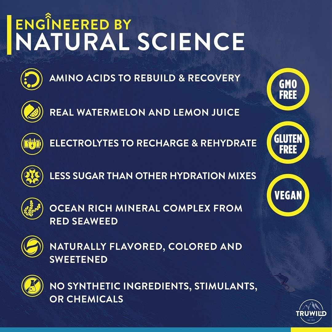 Natural Hydration Powder with Zero Sugar - Vegan Electrolytes + Amino Acids - Recovery Drink for Everyday Use – Post Workout Muscle Support Supplement w/Magnesium (Passionfruit Guava) Passion Fruit Guava 20 Servings