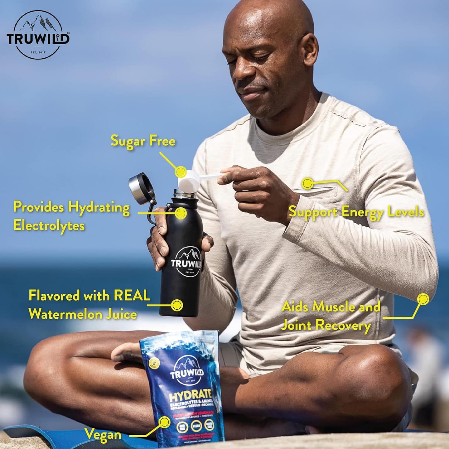 Natural Hydration Powder with Zero Sugar - Vegan Electrolytes + Amino Acids - Recovery Drink for Everyday Use – Post Workout Muscle Support Supplement w/Magnesium (Watermelon Lemonade) Watermelon Lemonade 20 Servings (Pack of 1)