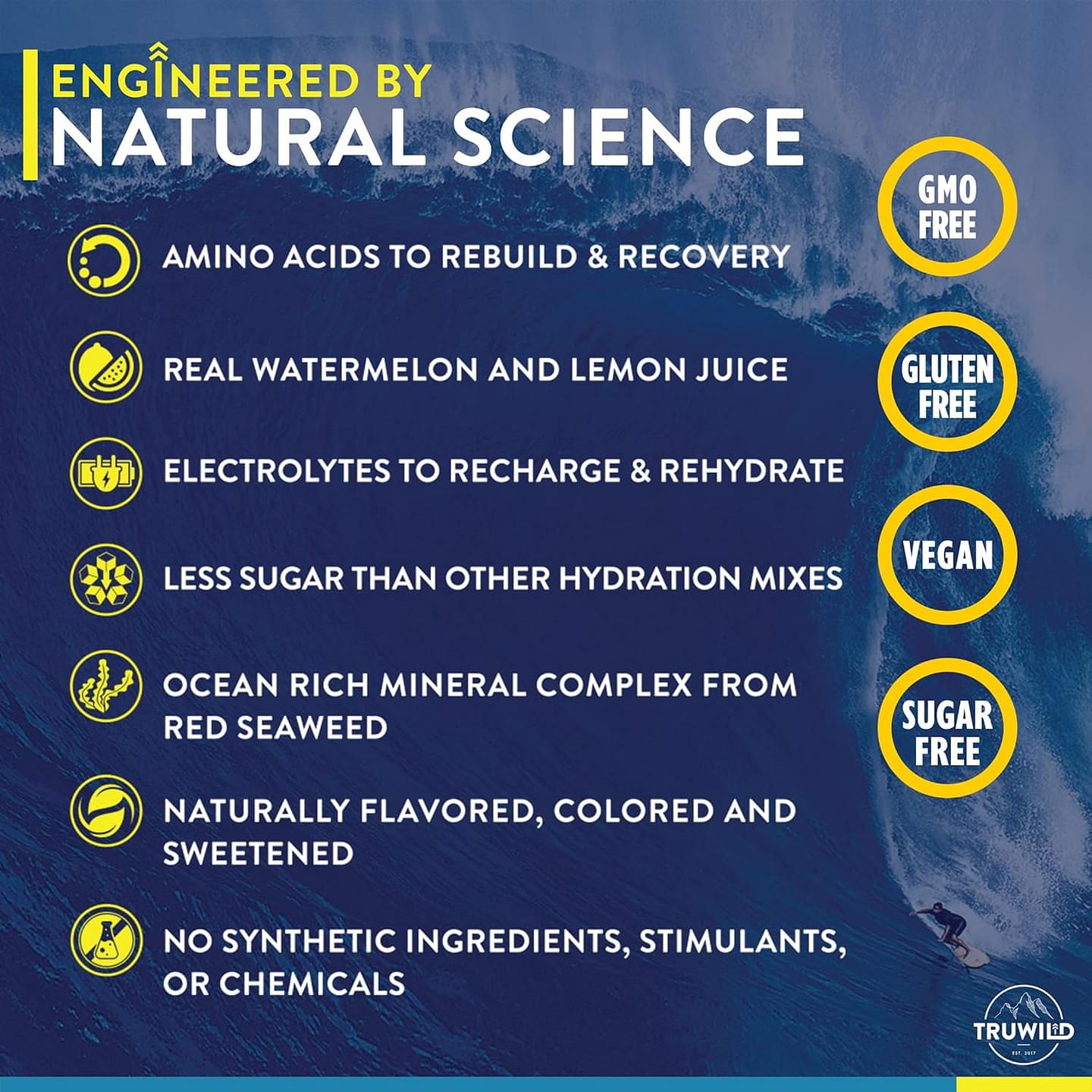 Natural Hydration Powder with Zero Sugar - Vegan Electrolytes + Amino Acids - Recovery Drink for Everyday Use – Post Workout Muscle Support Supplement w/Magnesium (Watermelon Lemonade) Watermelon Lemonade 20 Servings (Pack of 1)