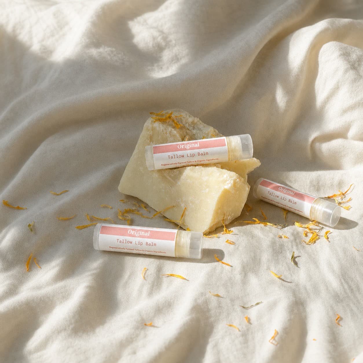 Buy 2 Lip Balms, Get 1 Free! Tallow Lip Balm - Ultra-Nourishing Lip Care With Natural Oils and Butters
