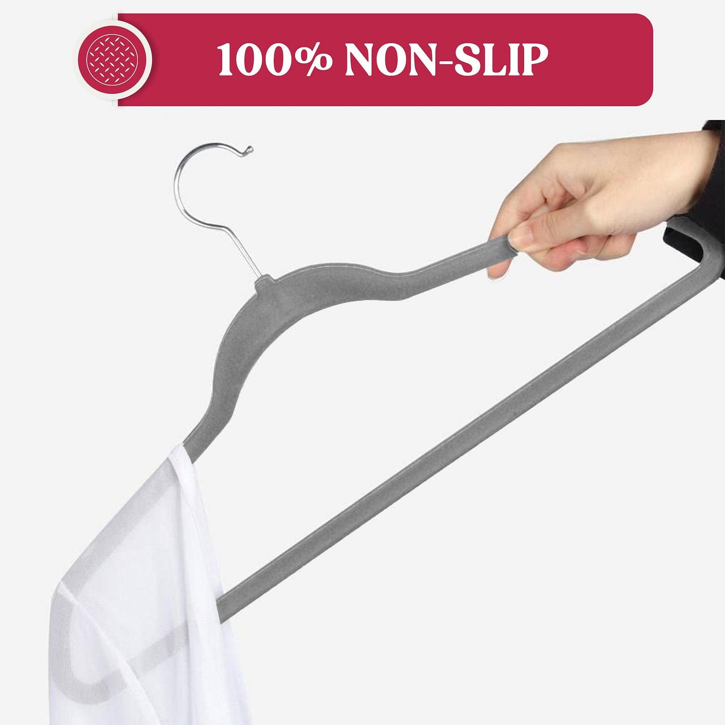 Non Slip Velvet Clothing Heavy Duty Hangers with 360 Degree Rotatable Hook