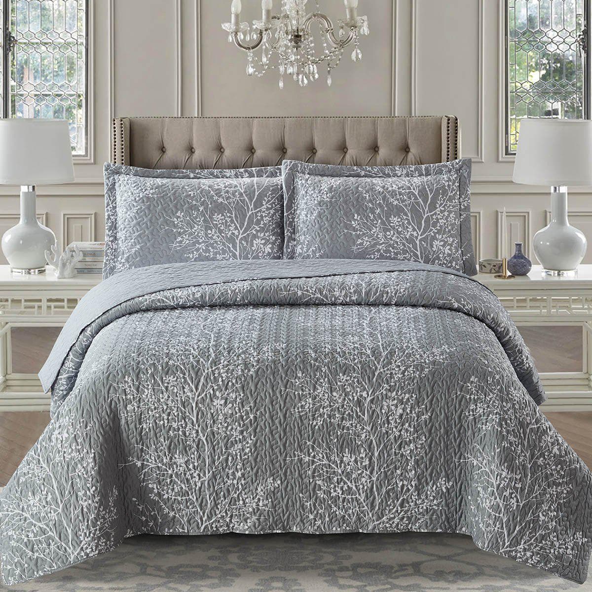 Odette Grey Quilt - Bedspread Set