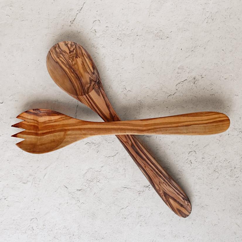 Olive Wood Salad Servers