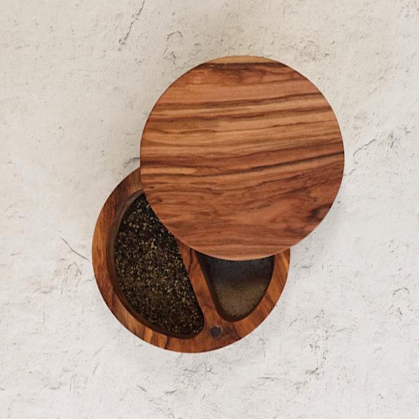 Olive Wood Salt and Pepper Cellar
