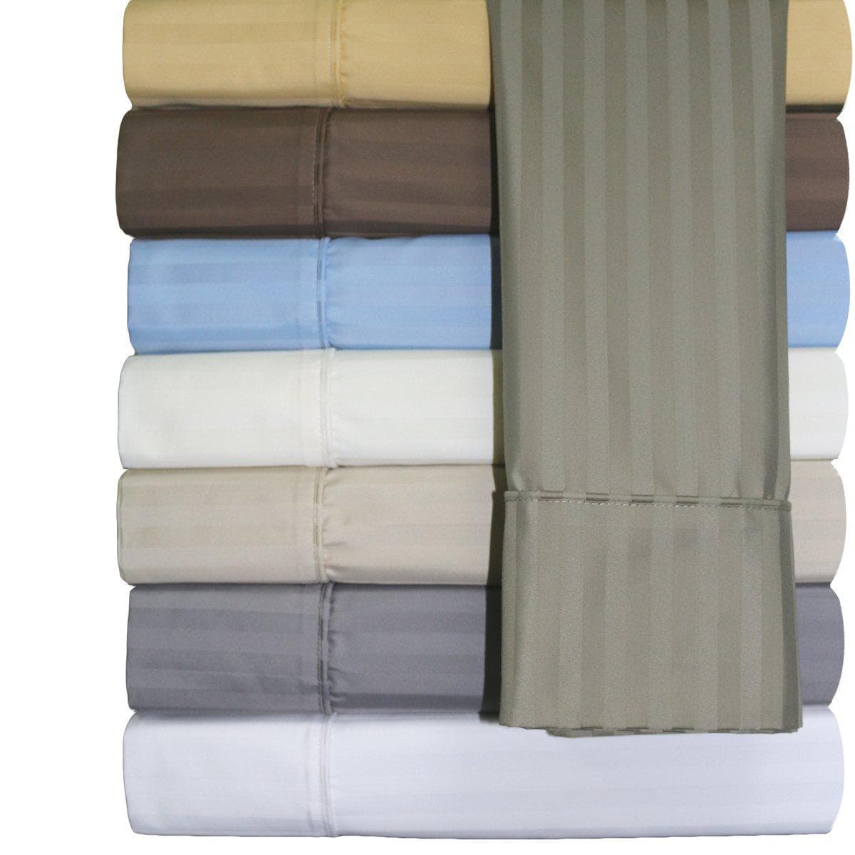 Olympic Queen Easy Care Sheet Set - Striped 650 Thread Count