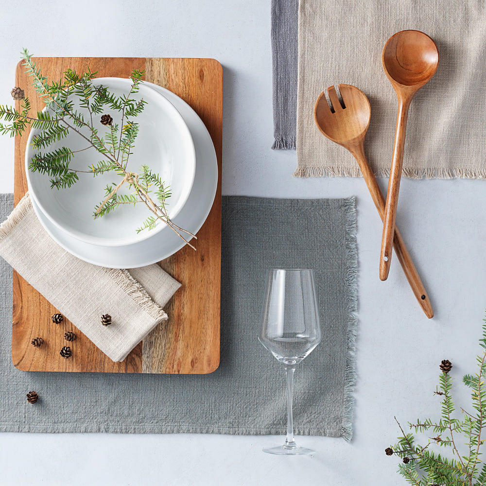 Organic Cotton 60" Grey Table Runner