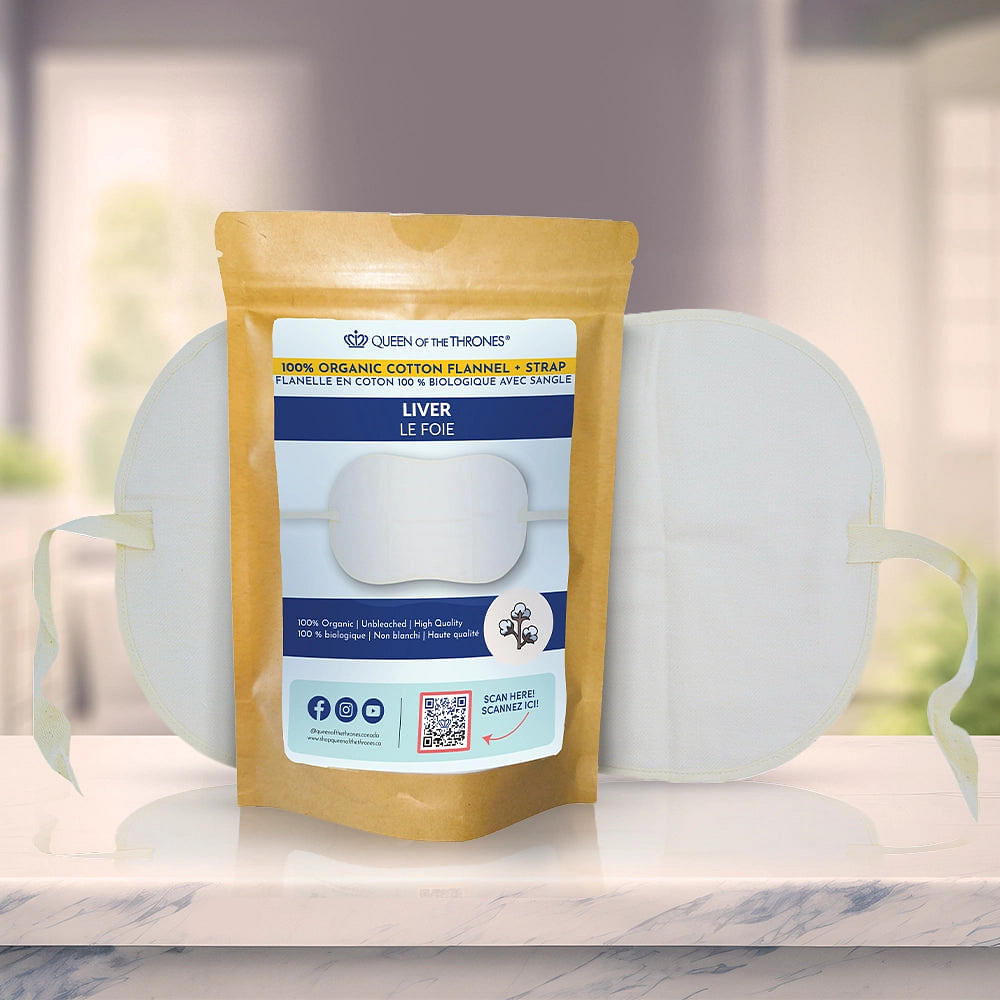 Organic Cotton Castor Oil Pack for Liver + Strap