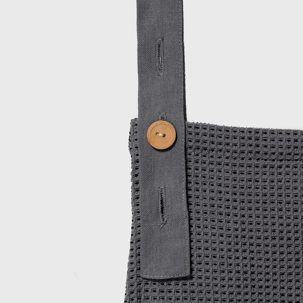 Organic Cotton Grey Waffle Weave Apron