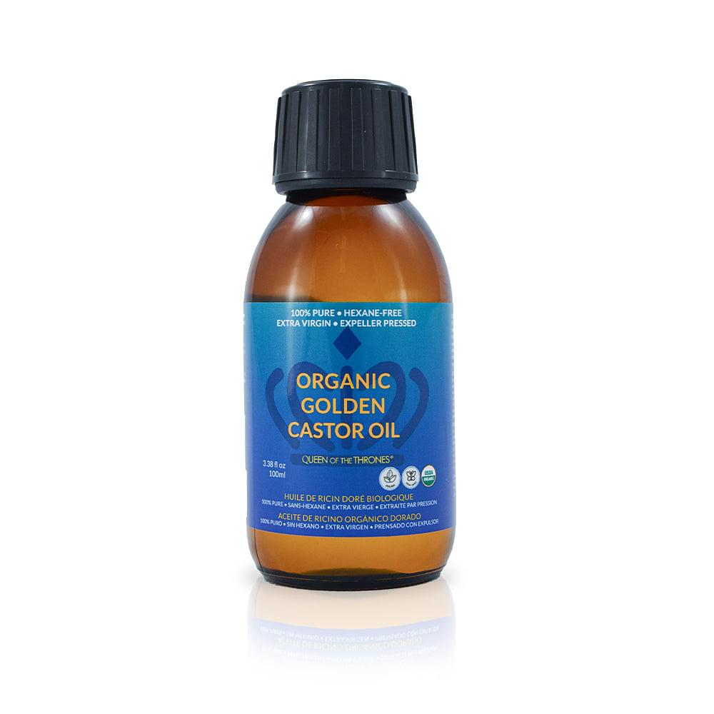 Organic Golden Castor Oil 3.38oz | 100% Pure, Hexane-Free, Extra Virgin