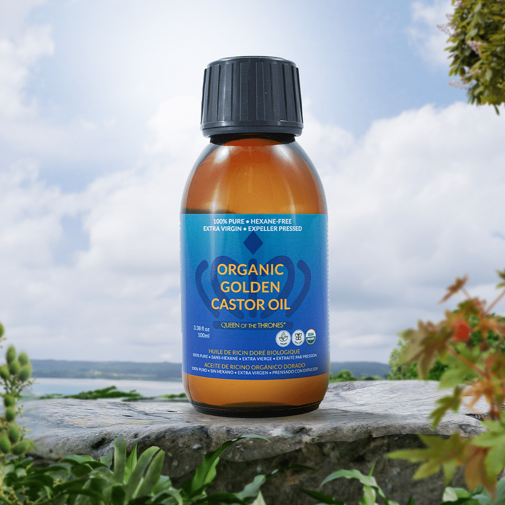 Organic Golden Castor Oil 3.38oz | 100% Pure, Hexane-Free, Extra Virgin