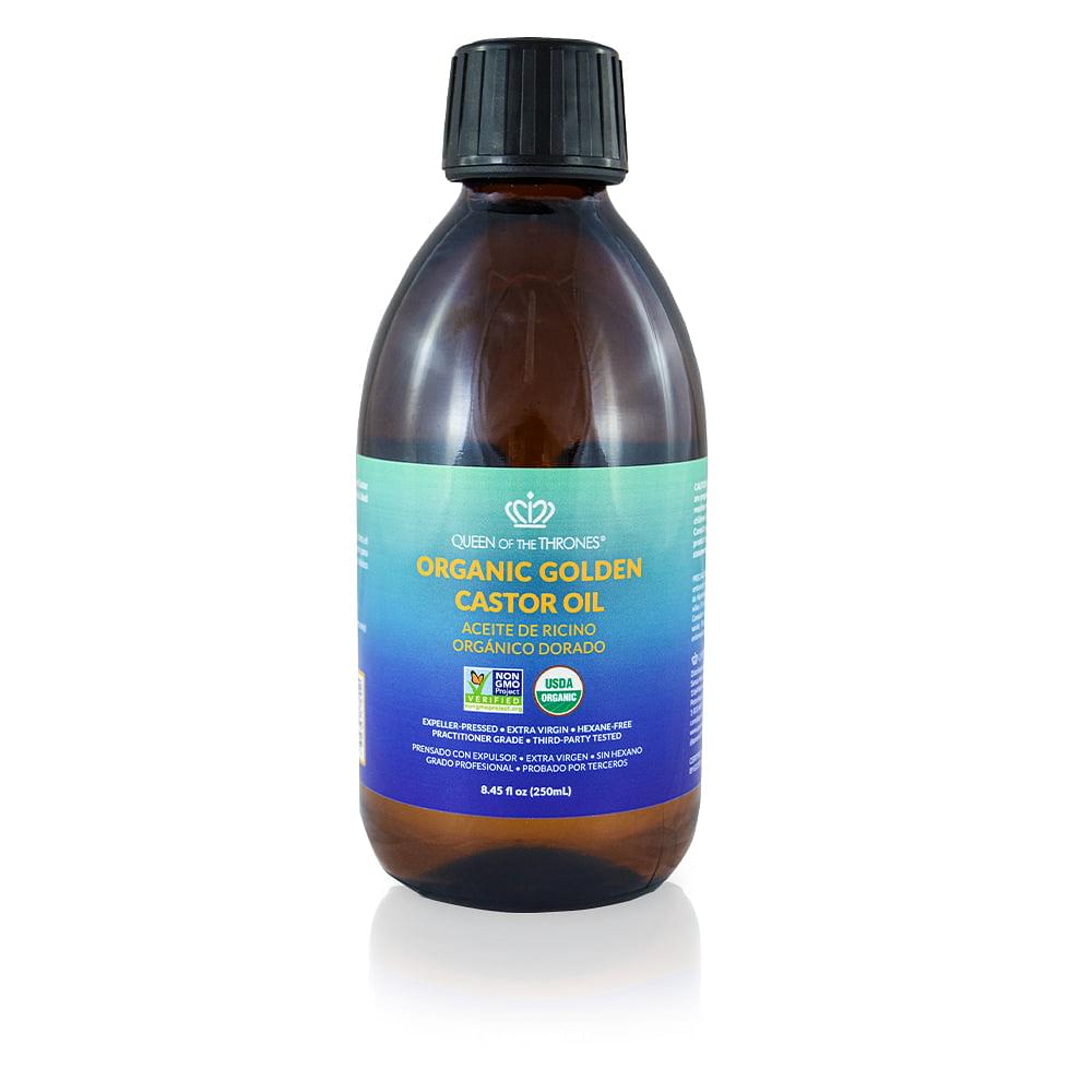 Organic Golden Castor Oil 8.45oz | 100% Pure, Hexane-Free, Extra Virgin