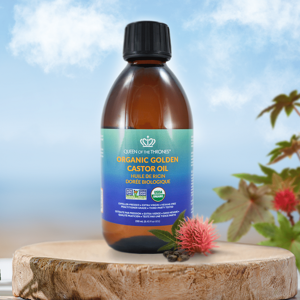 Organic Golden Castor Oil 8.45oz | 100% Pure, Hexane-Free, Extra Virgin