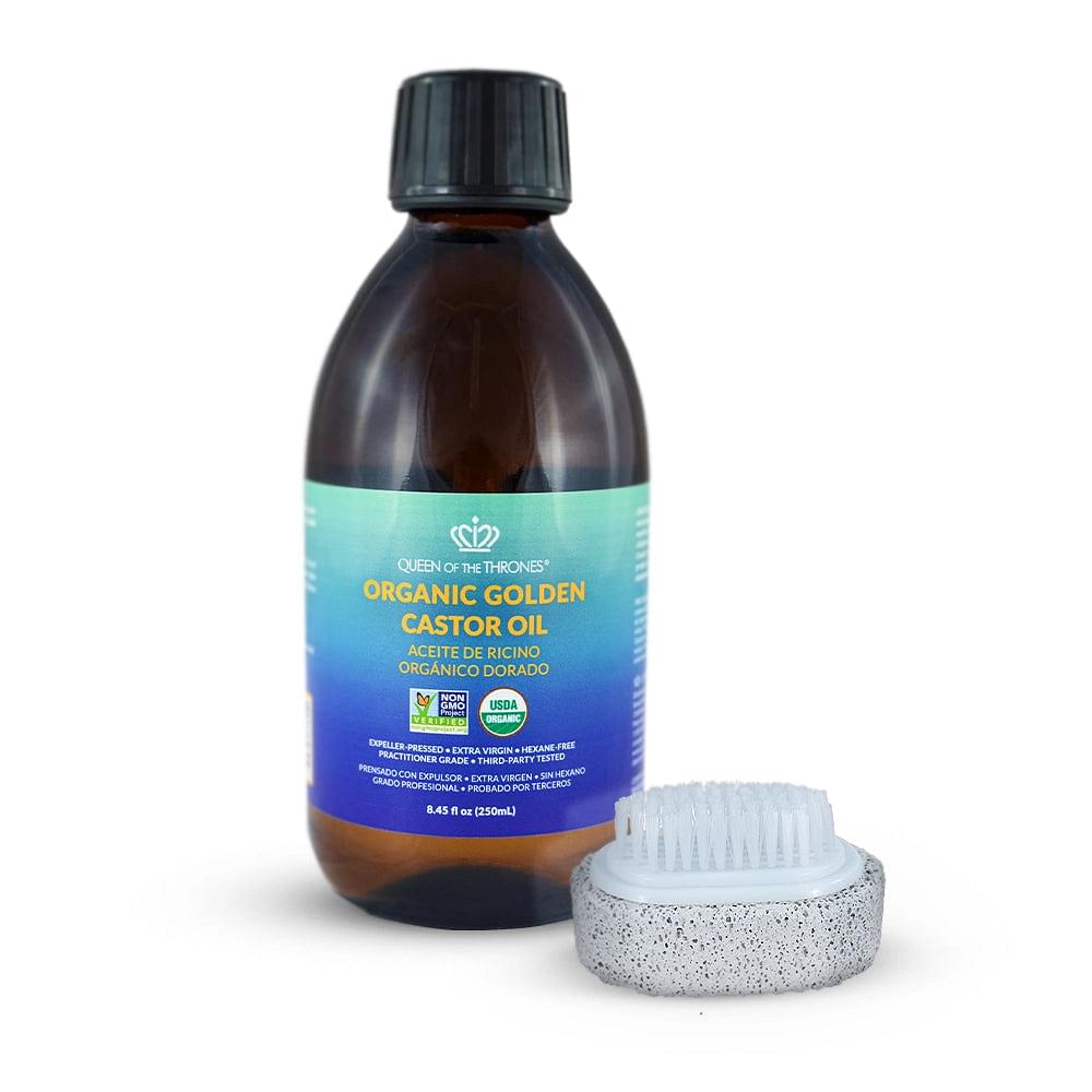 Organic Golden Castor Oil with a free Pumice Stone Brush