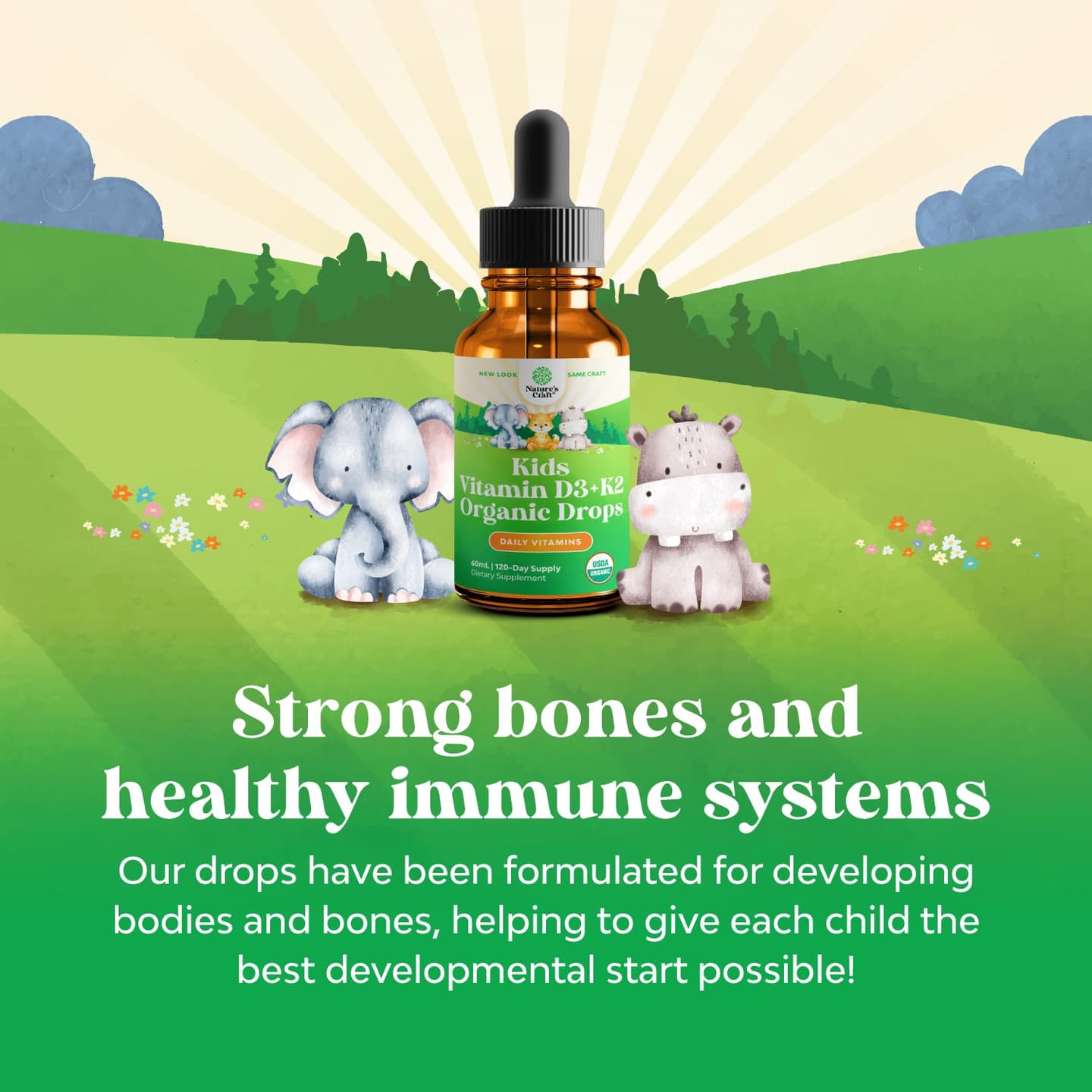 Organic Kids Vitamin D3 + K2