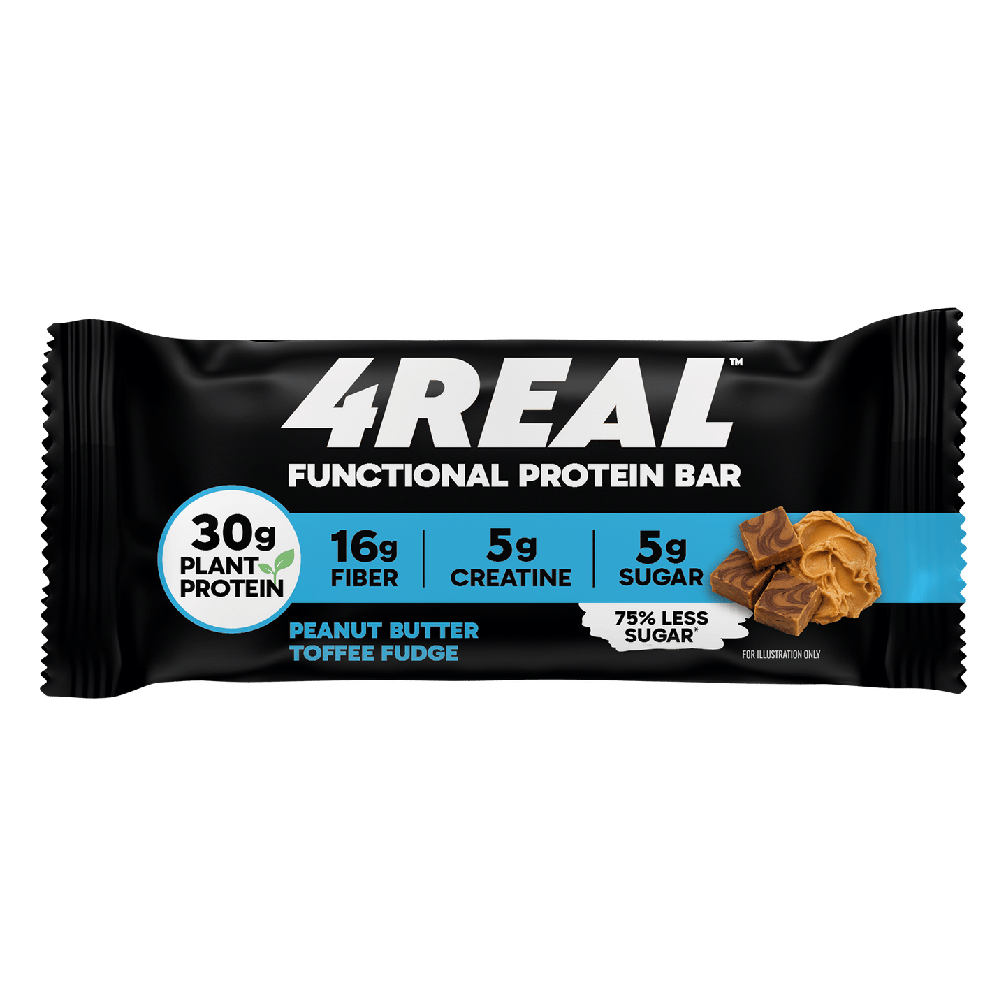 PRE-SALE (Expected to Ship Early September)  Peanut Butter Toffee Fudge - Functional Plant Protein Bars with Fiber & Creatine - (9 Pack)