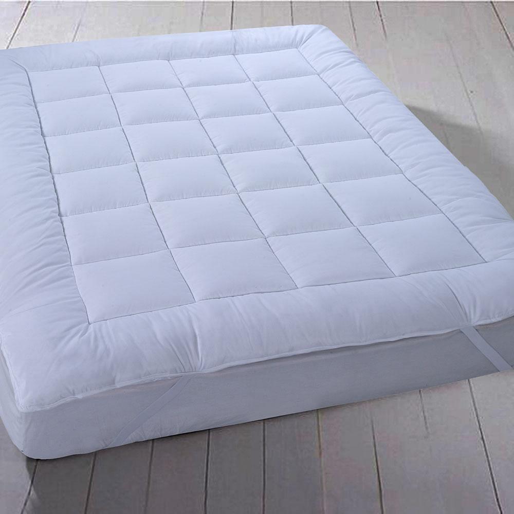Plush Fiber 2 Inches Mattress Topper Down Alternative Anchor Bands