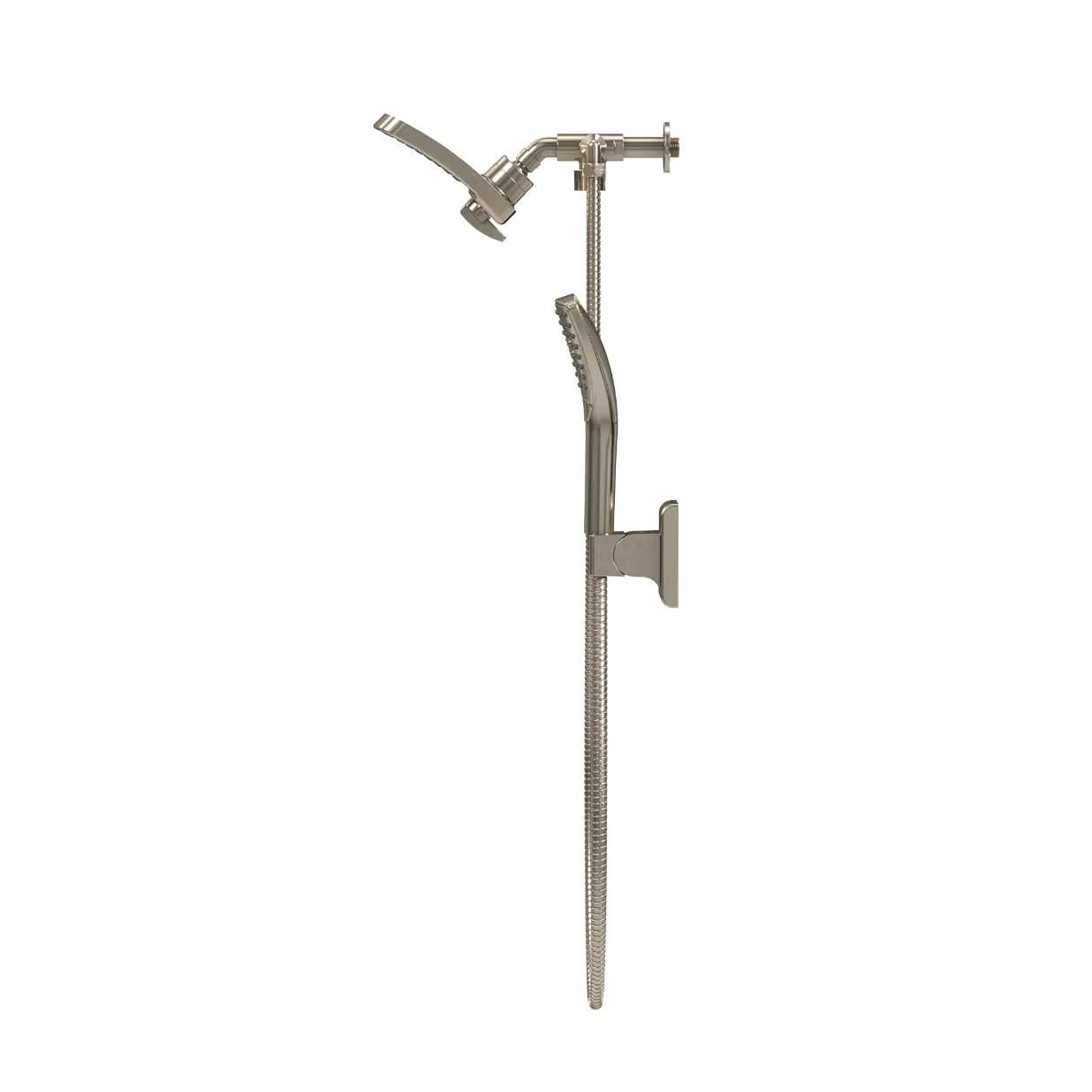 PowerShot 8-in Drill-less Shower System with Multi-function Showerhead and Multi-fucntion Handshower Brushed Nickel 1.8 GPM