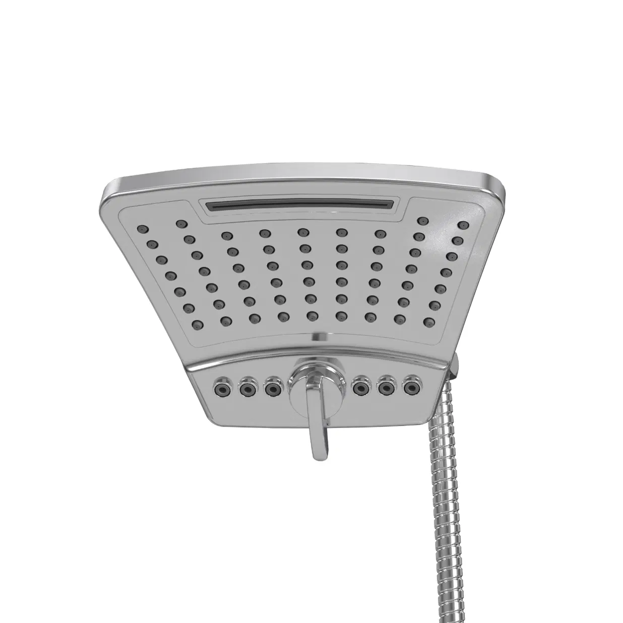PowerShot 8-in Drill-less Shower System with Multi-function Showerhead and Multi-fucntion Handshower Chrome 1.8 GPM