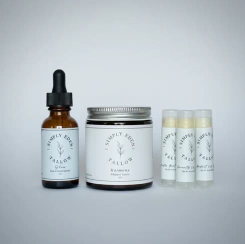 Pregnant Mama Bundle - Grass-Fed Tallow Body Balm, Face Serum & Lip Balm Trio for Pregnancy & Postpartum Skin