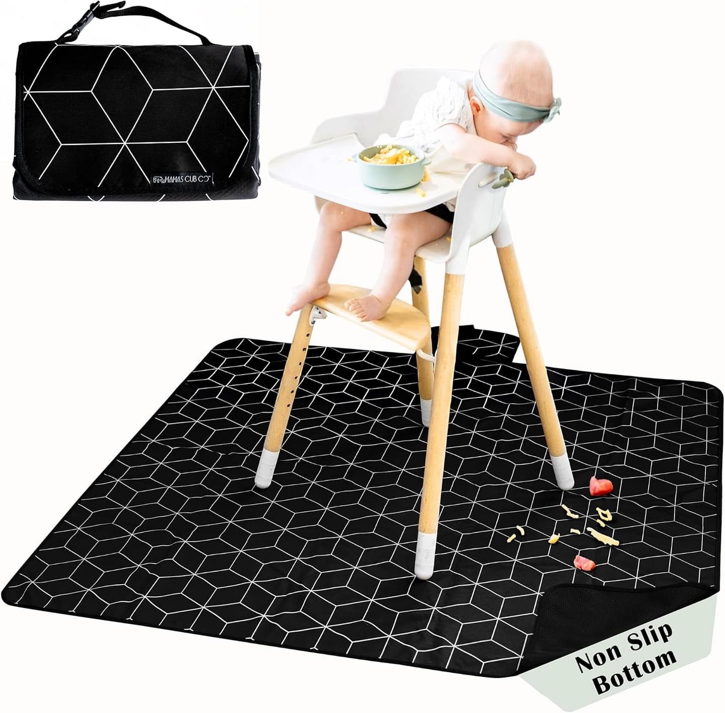 Premium,Baby Splat Mat for Under High Chair,51x51,Non-Slip Splash Mat,Washable/Waterproof Mat,Portable Play Mat for Baby Travel,Catchy High Chair Food Catcher, Spill Mat, Baby Feeding Essentials