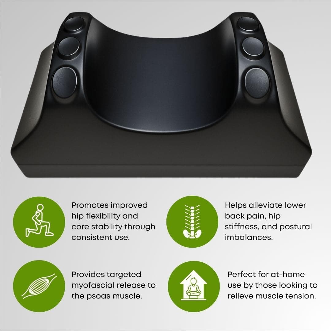 Psoas Therapy Tool with Unlock Your Hip Flexors DVD & Manual Bundle - Psoas Stretching & Muscle Relief for Lower Back Pain, Sciatica Relief, Tight HIPS, & Thigh Strengthening