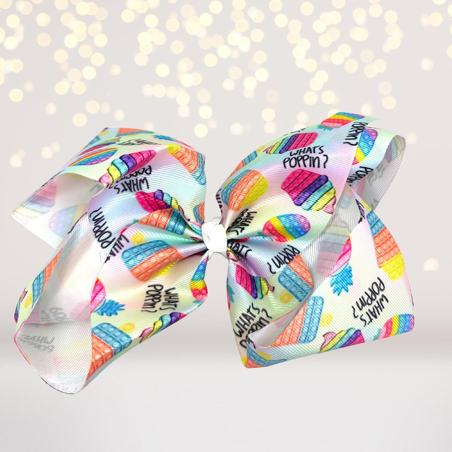 Rainbow Pop Toy Hair Bow