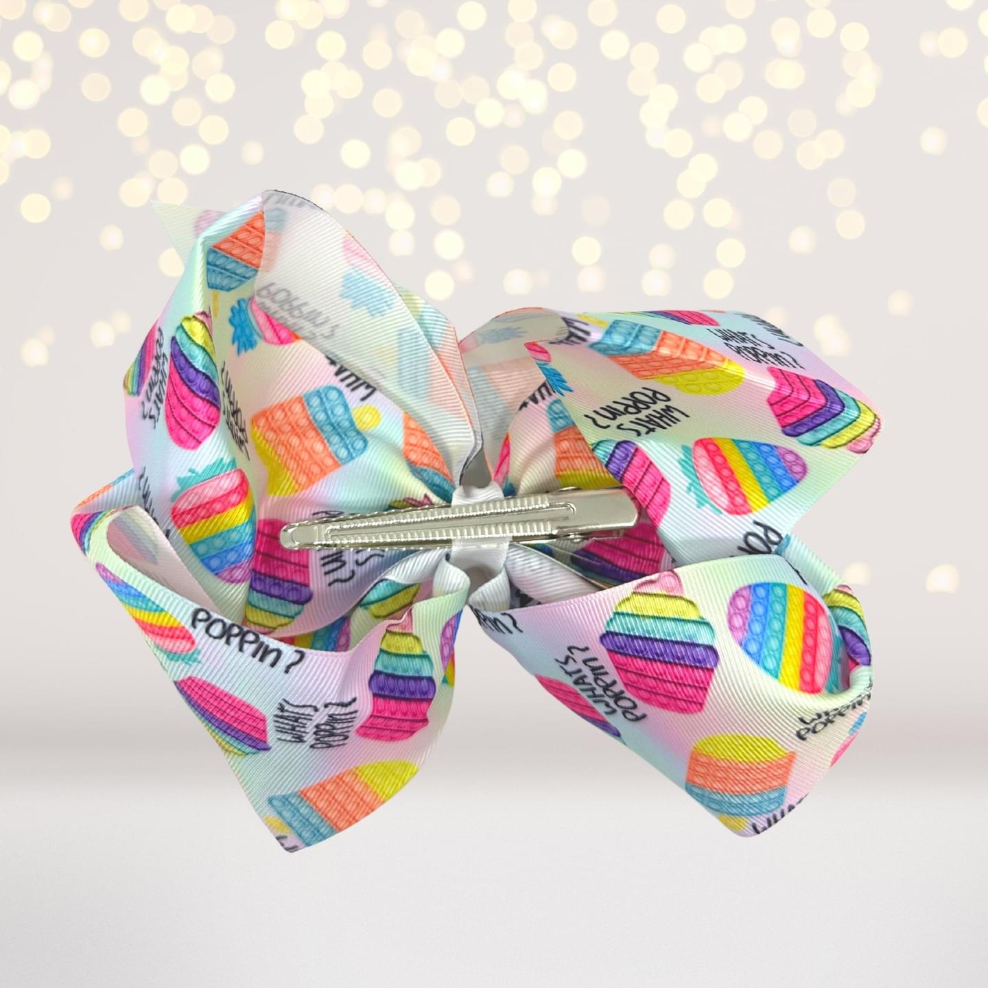 Rainbow Pop Toy Hair Bow